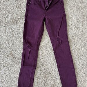 Harper Deep Plum Skinny Jeans